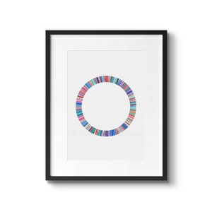 Plasmid 4, science, science art, watercolors, watercolor painting, watercolor print, science print, dna, dna art, biology, watercolours