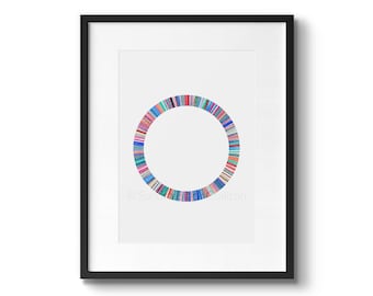 Plazmid 4, nauka, sztuka naukowa, akwarele, malarstwo akwarelowe, wydruk akwarelowy, wydruk naukowy, DNA, sztuka DNA, biologia, akwarele