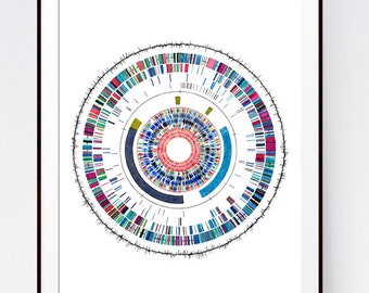 Genome 9, DNA, Science, science art, dna art, biology art, medical art, illustration, genetics, contemporary art, watercolor print,