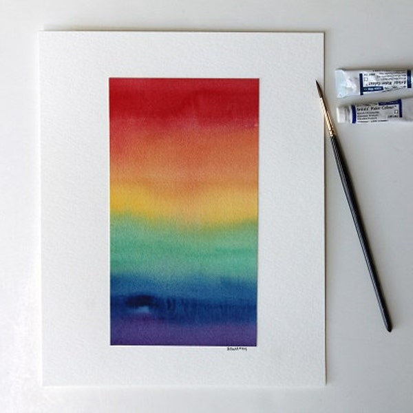 LGBT Flag, LGBT Pride, Gay Pride, Gay Art, Rainbow painting, Watercolor Painting, Abstract Watercolor, Rainbow Flag