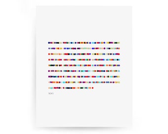 SGK1 Amino Acid Sequence, biology art, art print, science, science art, science print, genetics, dna art, biology print, science gift, art