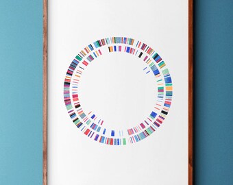 Plasmid 37, Science, science art, art, science gift, science print, dna, biology art, watercolor print, genetics, geekery, watercolor,