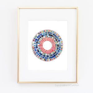 Genome 7, Genetics, Science, Science art, dna, genome, science print, biology art, microbiology, watercolor print, science gift, art