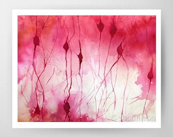 Neurona 10, Neuronas, Ciencia, arte científico, impresión científica, sciart, sbculliton, neurología, regalo para doctor, regalo para maestro, regalo científico, acuarela