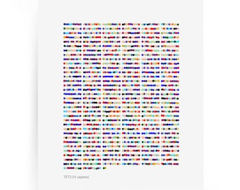 TET2 Amino Acid Sequence, biology art, art print, science, science art, science print, genetics, dna art, biology print, science gift, art