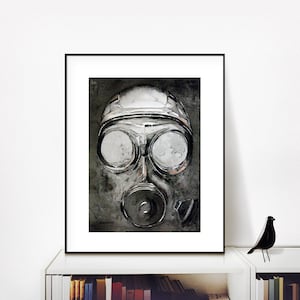 Gas Mask, Steampunk, Watercolor Print, Watercolor art, watercolor, watercolor giclee, steampunk gas mask, streampunk art, cool art, print
