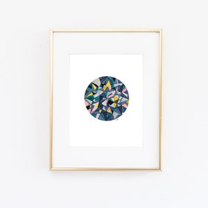 Gem No. 13, Gemstone, geometric watercolor, watercolor print, gem print, diamond art, gem art, gemstone painting, watercolor diamond, art