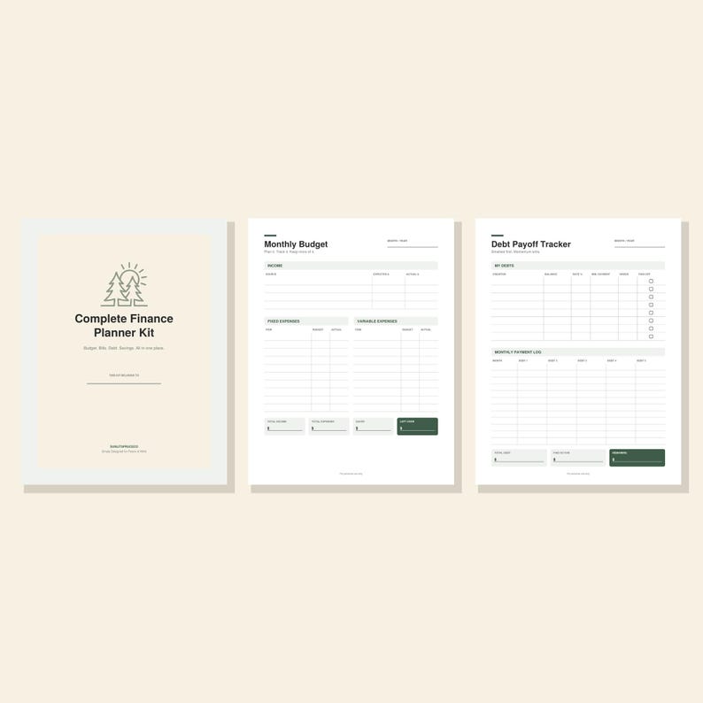 Fillible Budget.pdf Budget Planner Bundle Printable + Fillable PDF: Complete Finance ...