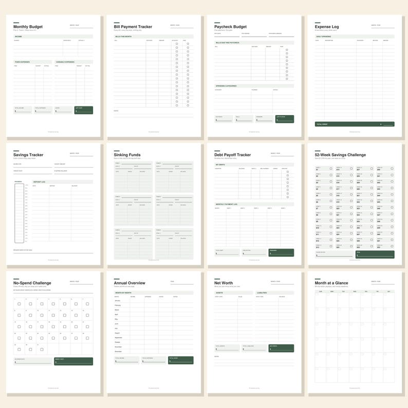Fillible Budget.pdf Budget Planner Bundle Printable + Fillable PDF: Complete Finance ...