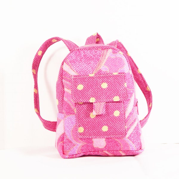 Doll Backpack, Doll back to School, Doll School supplies, Doll Purse, Doll handbag, 18 inch Doll accessories american girl-Pink Swirls
