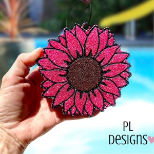Sunflower Car Freshie | Large Sunflower Air Freshener | Scented Car Freshie | Aroma Beads Car Fragrance | Cute Sunflower Car Accessory