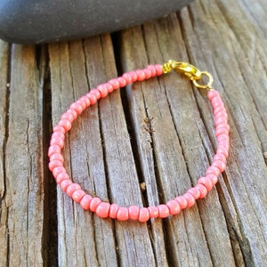 pink coral bracelet boho beach vacation wear soft pink image 1