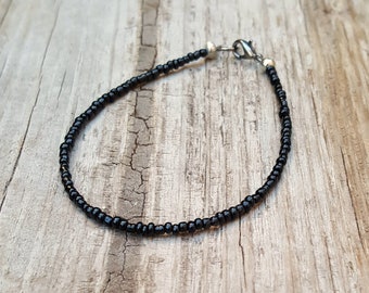 men's bracelet | black | gunmetal clasp | men's street style | beachwear