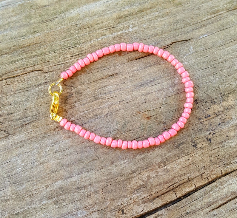 pink coral bracelet boho beach vacation wear soft pink image 3