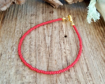 red anklet | surfing vacation | matte finish | festival wear