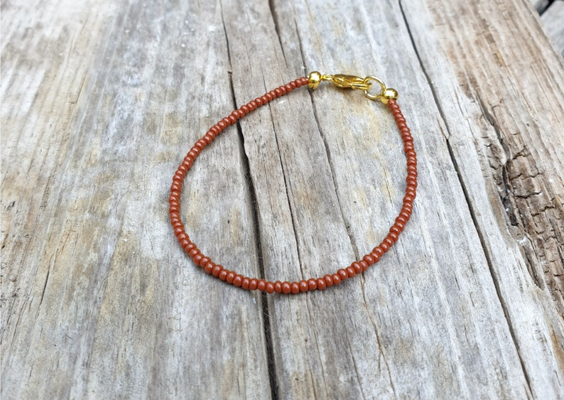 simple terracotta bracelet rust brown rich cinnamon earth colours image 1