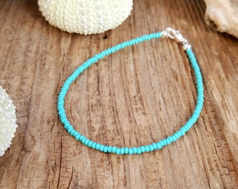 sea foam anklet beach wear | surf vacation | boho blue | ocean lover