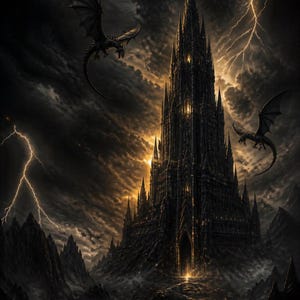 Peut inclure: Une couverture de Weekly Planner représentant un château gothique sombre et imposant sous un ciel orageux avec des éclairs et deux dragons en vol. Une couronne dorée ornée de bijoux est en bas à gauche, et une rose dorée en bas à droite.