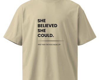 Mums slogan oversized high neck t-shirt - organic cotton