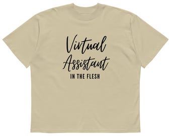 Virtual Assistant organic oversized high neck t-shirt - for networking