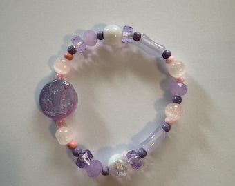 Pulseira de contas: roxa (18 cm)