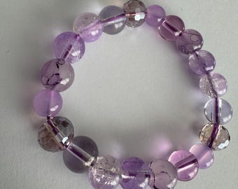 Pulseira roxa dos sonhos com contas de vidro