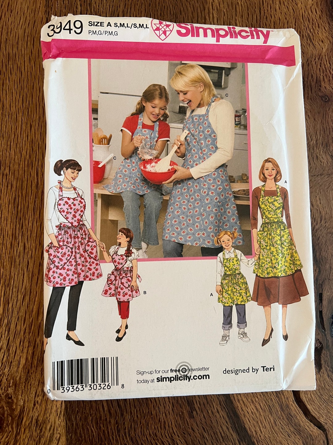 Simplicity 3949 Apron Sewing Pattern Size SL Kids Size SL Etsy