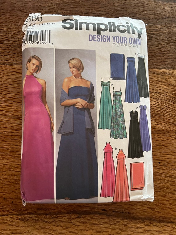 Simplicity 5586 Party Dress, Bridesmaids Dress, Evening Dress Size