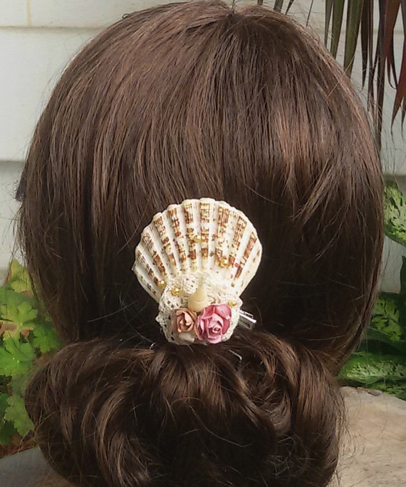 Real Seashell Hair Pins Beach Wedding Seashells Hair Etsy