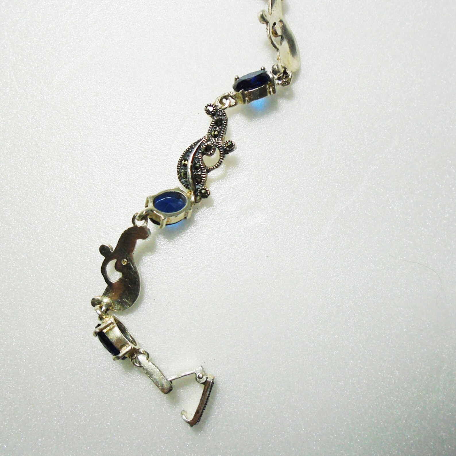 Sterling Silver Blue Stones Bracelet for Women Christmas Etsy
