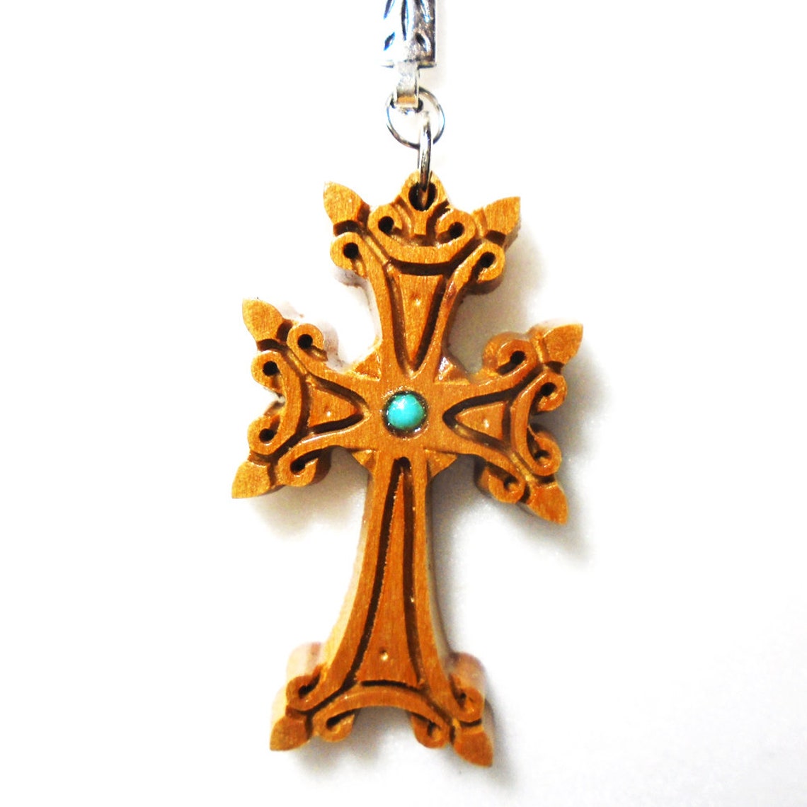 Armenian Cross Rear View Mirror Charm Wooden Cross Christian Etsy