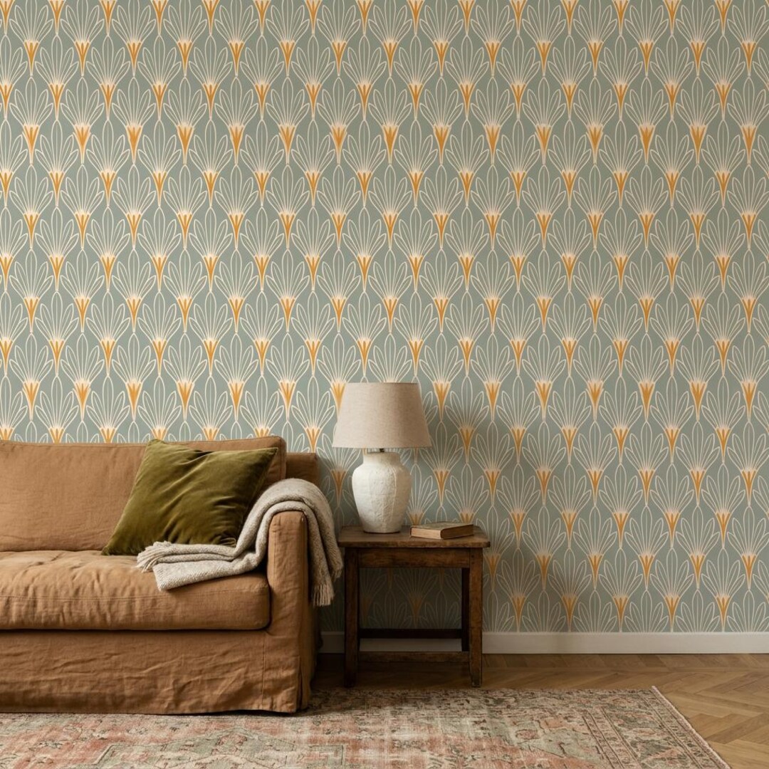 Beige Cloud Wallpaper, Vintage Sky and Woodland Pattern, Peel and Stick ...