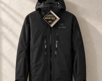 Arcteryx Alpha SV Jacket voor heren, waterdichte Gore-Tex outdoor shell, zwarte wandel- en regenjas, Gorpcore streetwear unisex jas