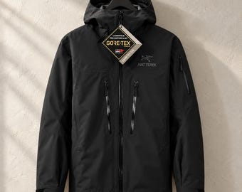 Jaqueta Arcteryx Alpha SV Masculina, Impermeável, Gore-Tex, Cortina Externa, Preta, para Caminhadas e Chuva, Estilo Streetwear Gorpcore Unissex