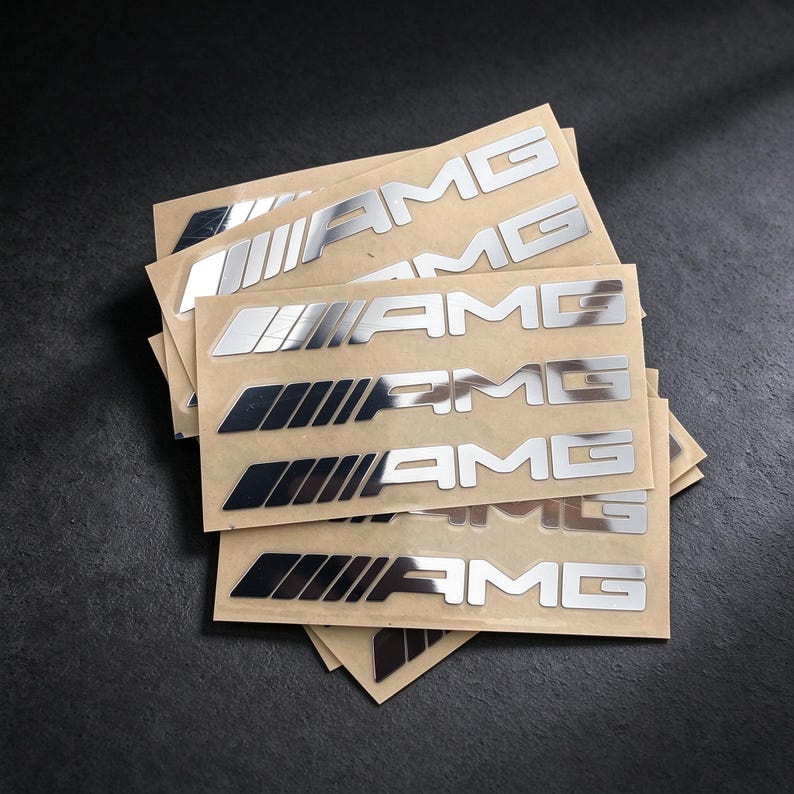 Mercedes Benz AMG Chrome Metal Sticker Self Adhesive Car Emblem Badge Mercedes Benz AMG Chrome Metal Sticker Self Adhesive Car Emblem Badge