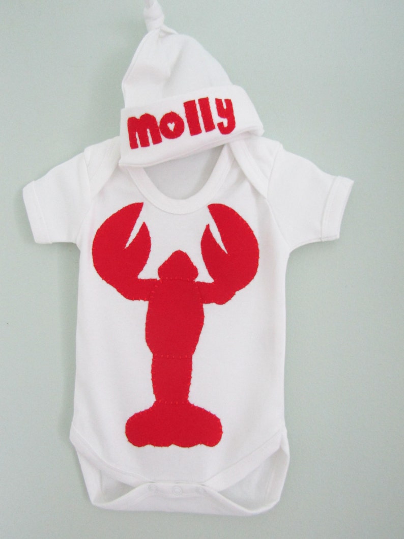 Personalised Baby Gift Set Lobster Baby Clothes Baby Vest Etsy