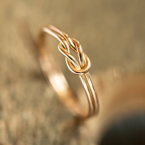 Love knot ring, Celtic knot ring, best friend ring, knuckle ring, Bridesmaids gift, Friendship ring, Sterling silver or solid gold, Handmade
