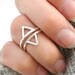 Triangle Shape Ring, Sterling Silver Triangle Ring, Stacking Ring, Midi ...