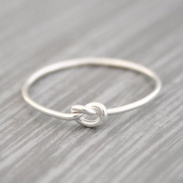 Love knot ring, Celtic knot, Bridesmaids gift, Friendship ring, Sterling silver, Handmade