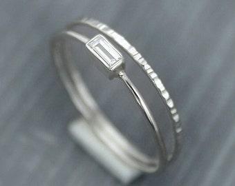 Baguette diamond ring, baguette ring, baguette wedding band, engagement ring, wedding ring, dainty baguette ring, baguette diamond