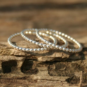 Personalized minimalist THREE Beats Rings, Sterling silver, gift for girlfriend, triple rings