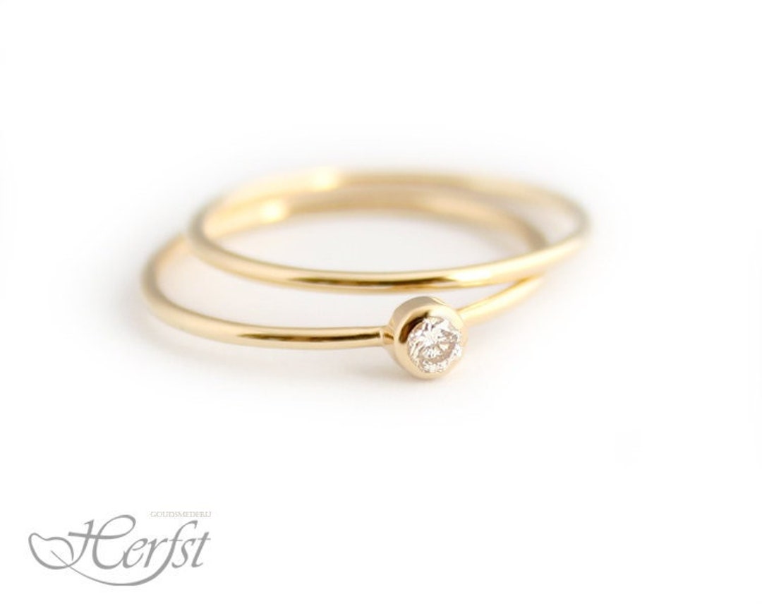 14kgf リング2個set◝✩ Stacking Ring Set, Two Rings, 14k Diamond Solid Gold Ring
