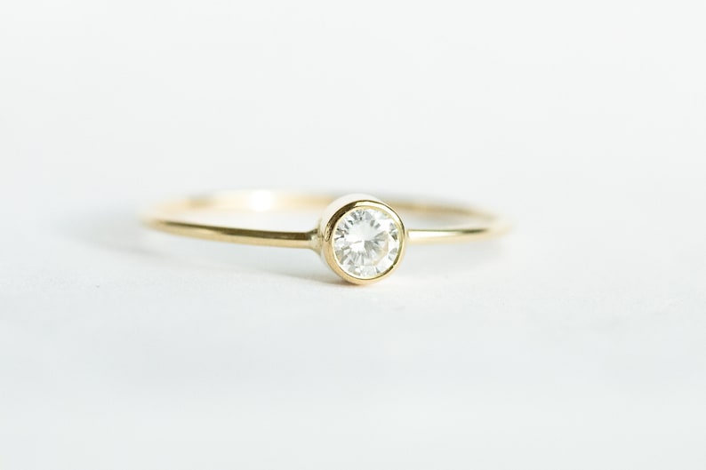14k Diamond solid gold ring, engagement ring, wedding ring, diamond ring, .24ct diamond, dainty ring, minimalist jewelry, unique jewelry image 9