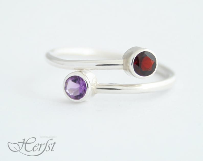 Birthstone Ring Sterling Silver Personalized Ring - Etsy