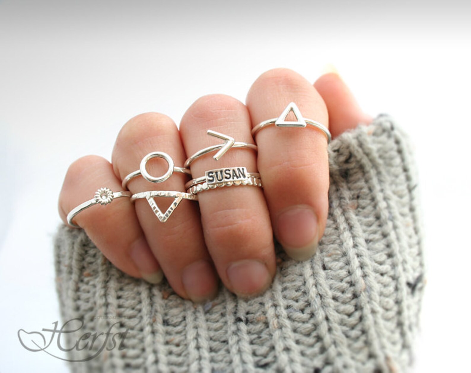 Triangle Shape Ring Sterling Silver Triangle Ring Stacking - Etsy UK