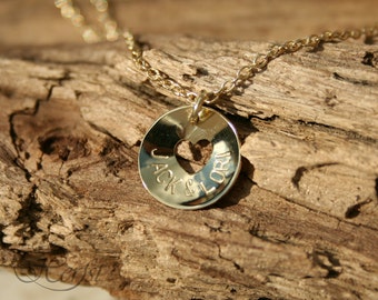 Personalized Necklace 14 Kt Solid Gold Initial With Heart