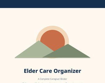 Organisatiemap voor ouderenzorg, printbare planner voor mantelzorgers, organisatiemap voor de zorg van ouder wordende ouders, medicatietracker, zorgplanner voor mensen met dementie