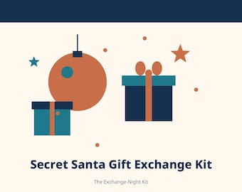 Secret Santa-cadeau-uitwisselingspakket, White Elephant- en Yankee Swap-regels, feestplanner voor de feestdagen, invulbaar PDF-bestand