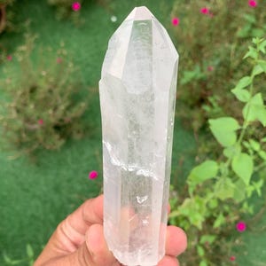 Natural DT Clear Quartz Crystal with Inclusions 267g, Double Terminated Quartz Point, Raw Natural Mineral Specimen