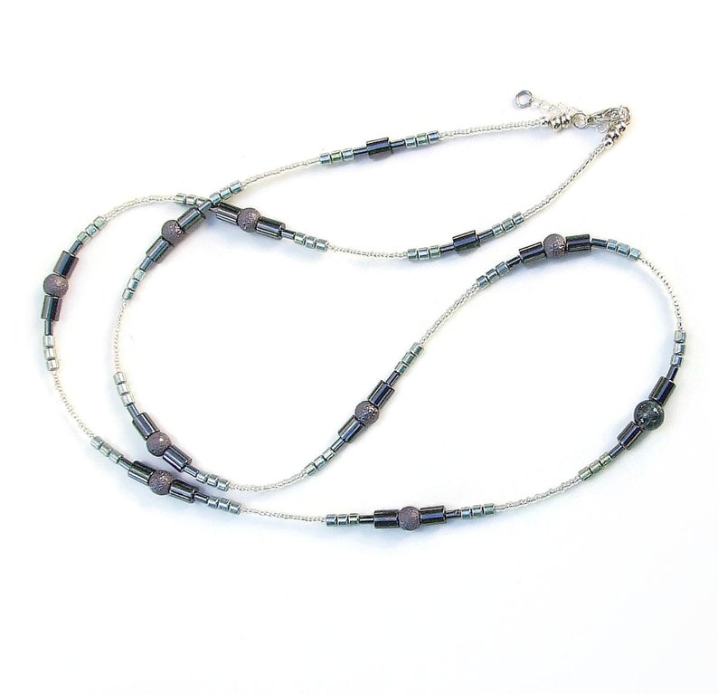 Long Hematite Necklace 20122N